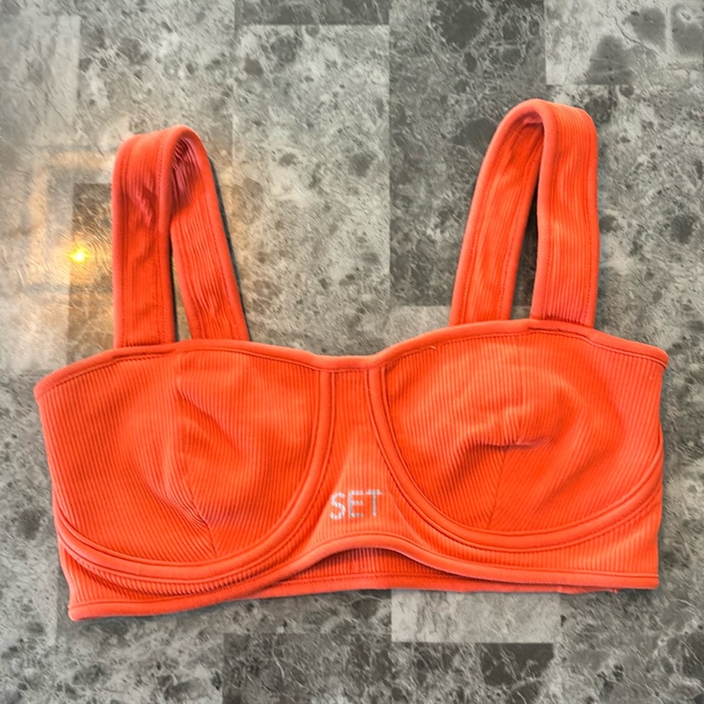 Set Active orange corset bra